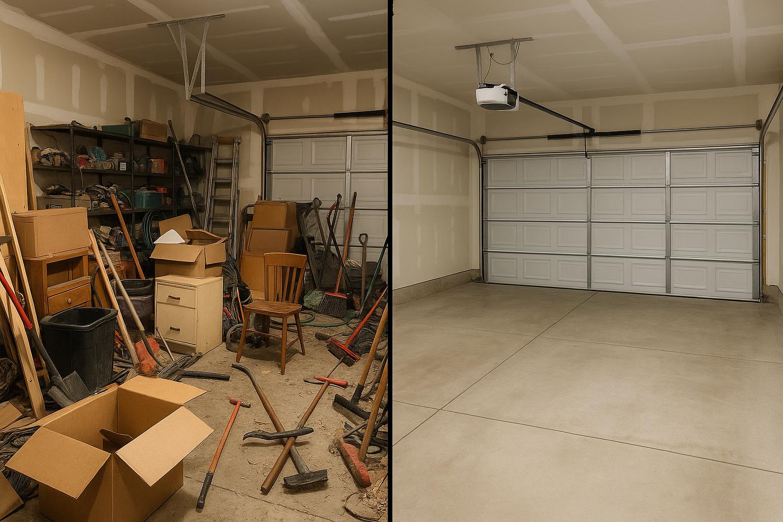 Garage Cleanout Before and After